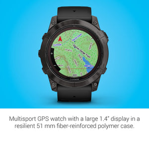 Garmin fēnix 7X Pro Sapphire Solar, Multisport GPS Smartwatch, Built-in Flashlight, Solar Charging Capability, Black