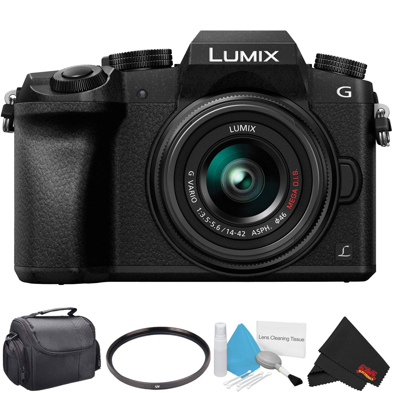 Panasonic Lumix DMC-G7 Mirrorless Digital Camera with 14-42mm Lens - Starter Bundle