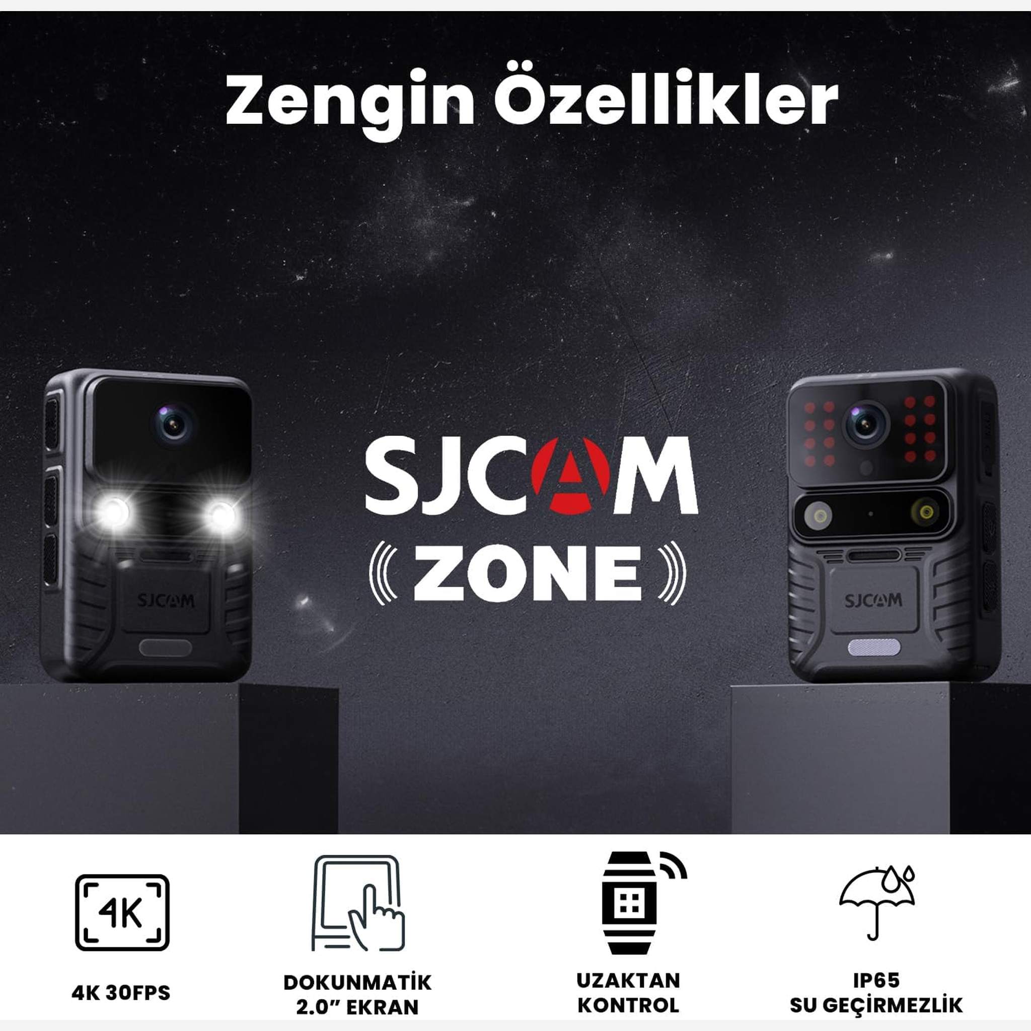 SJCAM A50 4K Body-Wore Camera 2.4G WiFi Sports Camera Camcorder 12MP IP65 2.0inch Touch Screen LED Fill Light Support GPS Precise Positioning Star Night Vesion