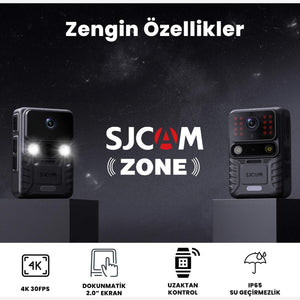 SJCAM A50 4K Body-Wore Camera 2.4G WiFi Sports Camera Camcorder 12MP IP65 2.0inch Touch Screen LED Fill Light Support GPS Precise Positioning Star Night Vesion