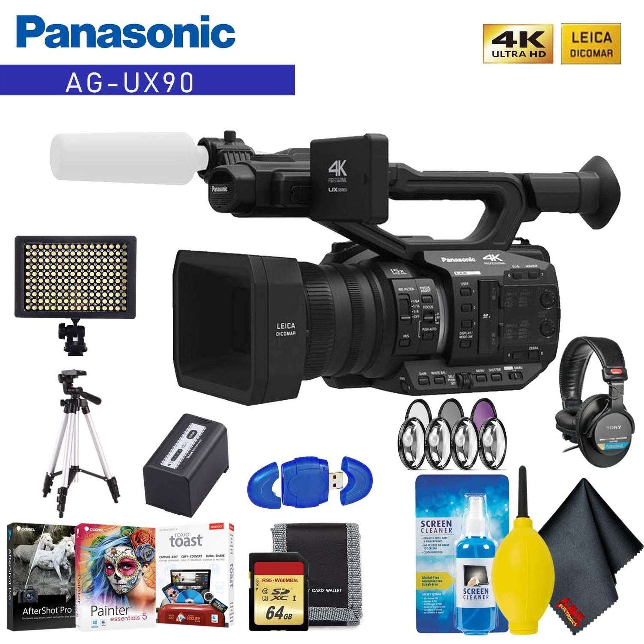 Panasonic AG-UX90 4K/HD Professional Camcorder Advanced Accessory Kit