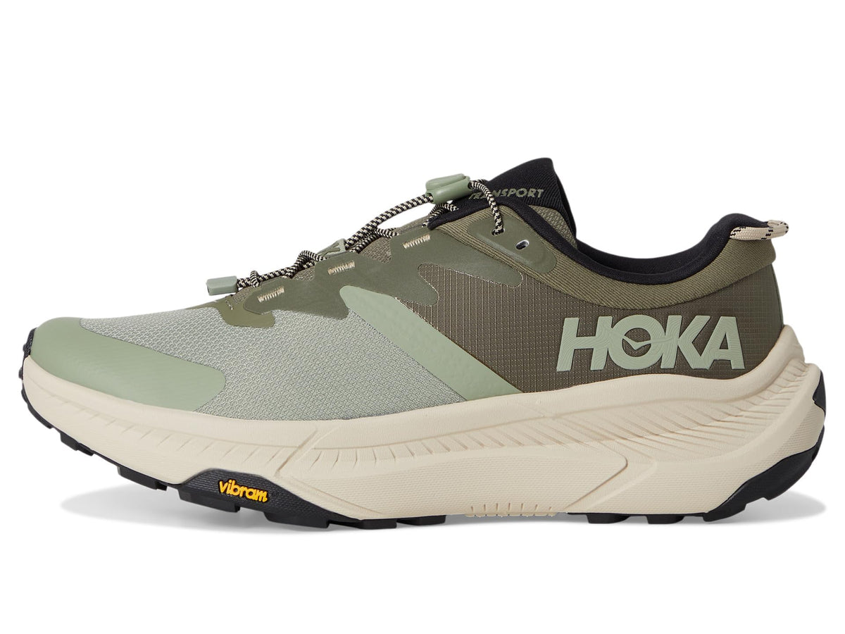 Hoka Men's Transport Sneaker, Sea Moss/Eucalyptus, 7.5