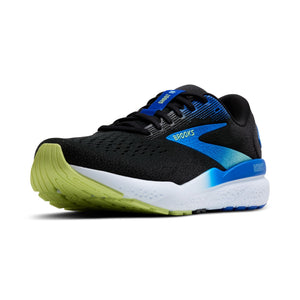 Brooks Men’s Ghost 16 Neutral Running Shoe - Black/Cobalt/Neo Yellow - 9 Medium