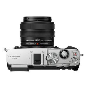 OM SYSTEM Pen Silver w/M.Zuiko 14-42mm F3.5-5.6 III Mirrorless Camera Compact Weather-Sealed Creative Profile 4K Video AI Autofocus Image Stabilization for Everyday and Travel Photography.