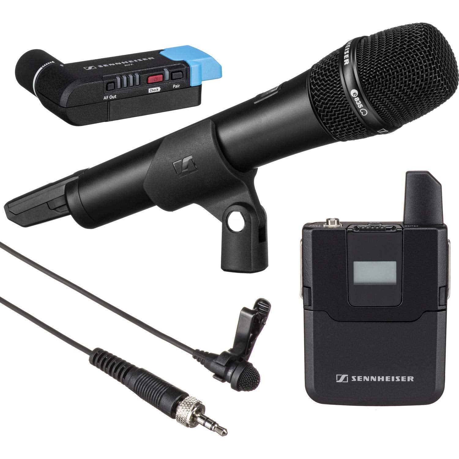 Sennheiser AVX-Combo SET Wireless Handheld and Lavalier System for Video With Carrying Case and 6Ave Cleaning Kit Bundle