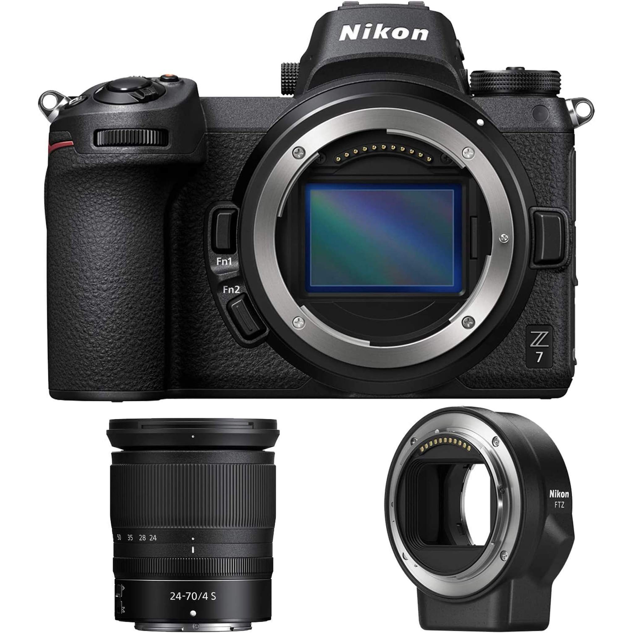 Nikon Z7 45.7MP FX Mirrorless Camera with Z 24-70mm Lens + FTZ Adapter Renewed - Reconditioned Nikon
