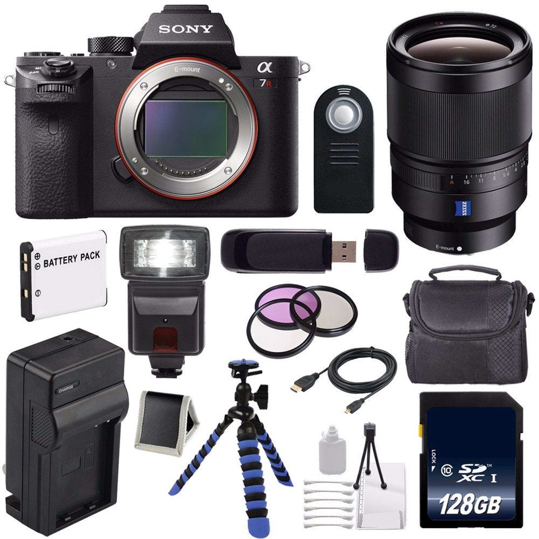 Sony Alpha a7R II Mirrorless Digital Camera International Model + Sony Distagon T FE 35mm f/1.4 ZA Lens + 72mm 3 Piece Complete Bundle