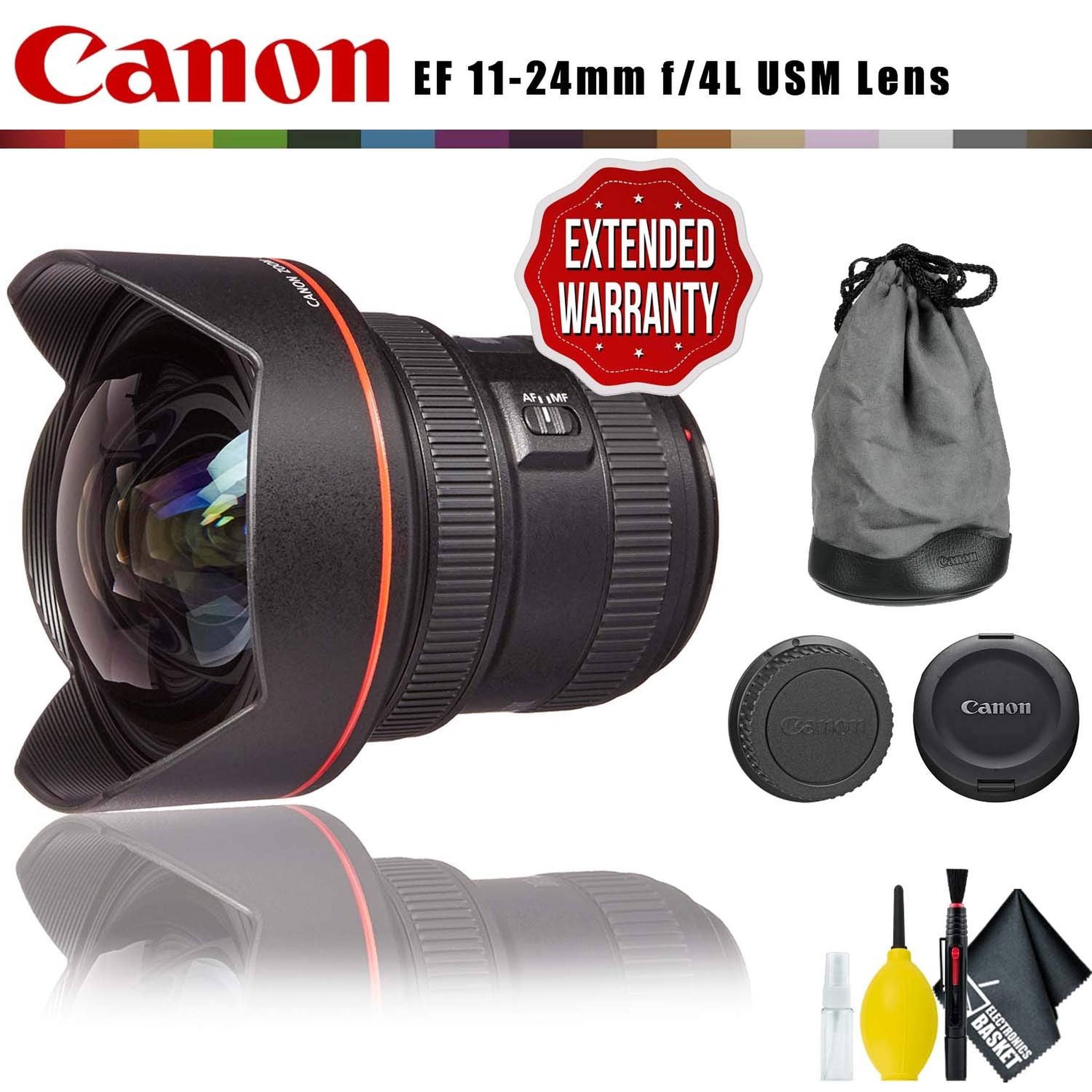 Canon EF 11-24mm f/4L USM Lens Intl Model with Cleaning Kit and Extended Warranty