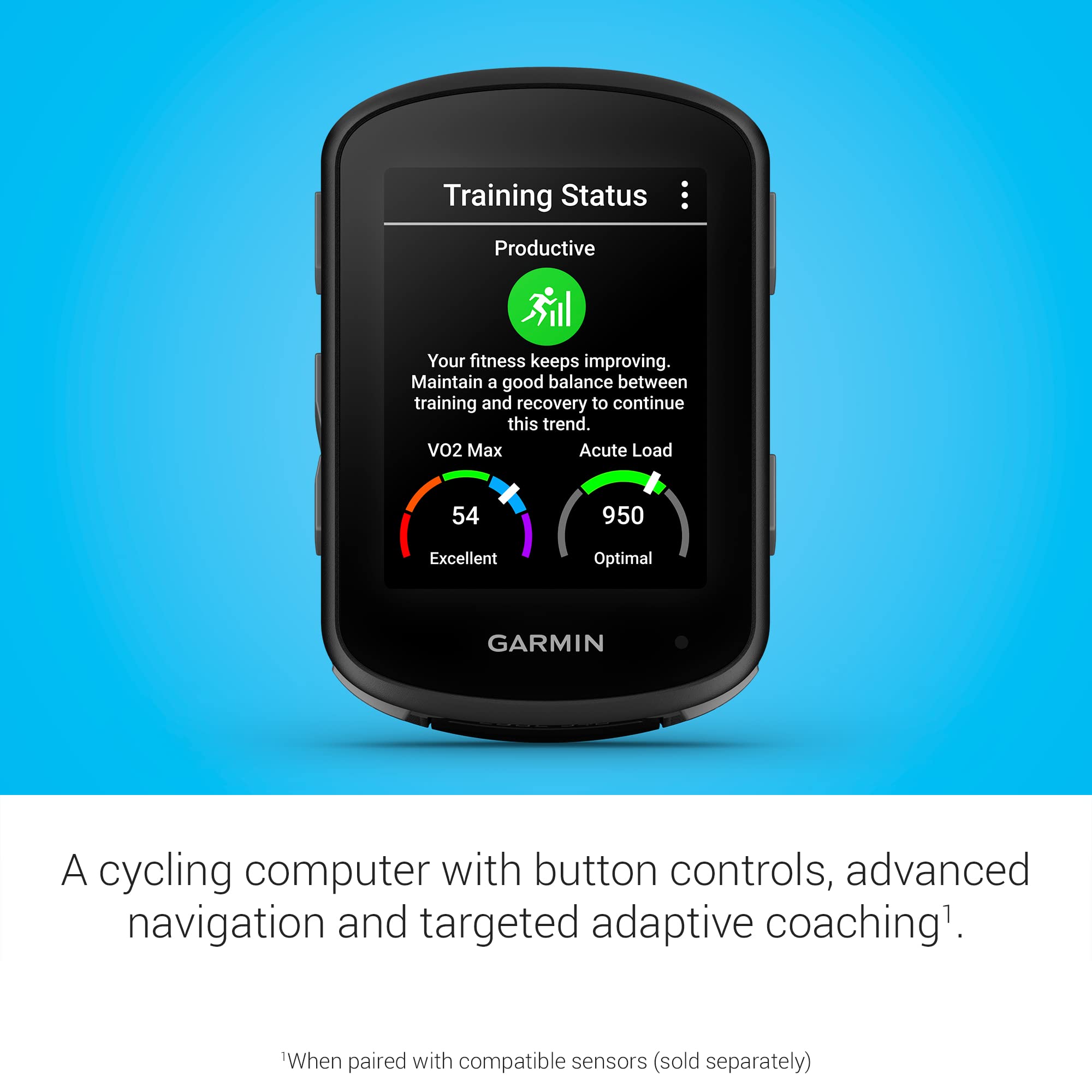 Garmin Edge 540, Compact GPS Cycling Computer with Button Controls, Targeted Adaptive Coaching, Advanced Navigation and More