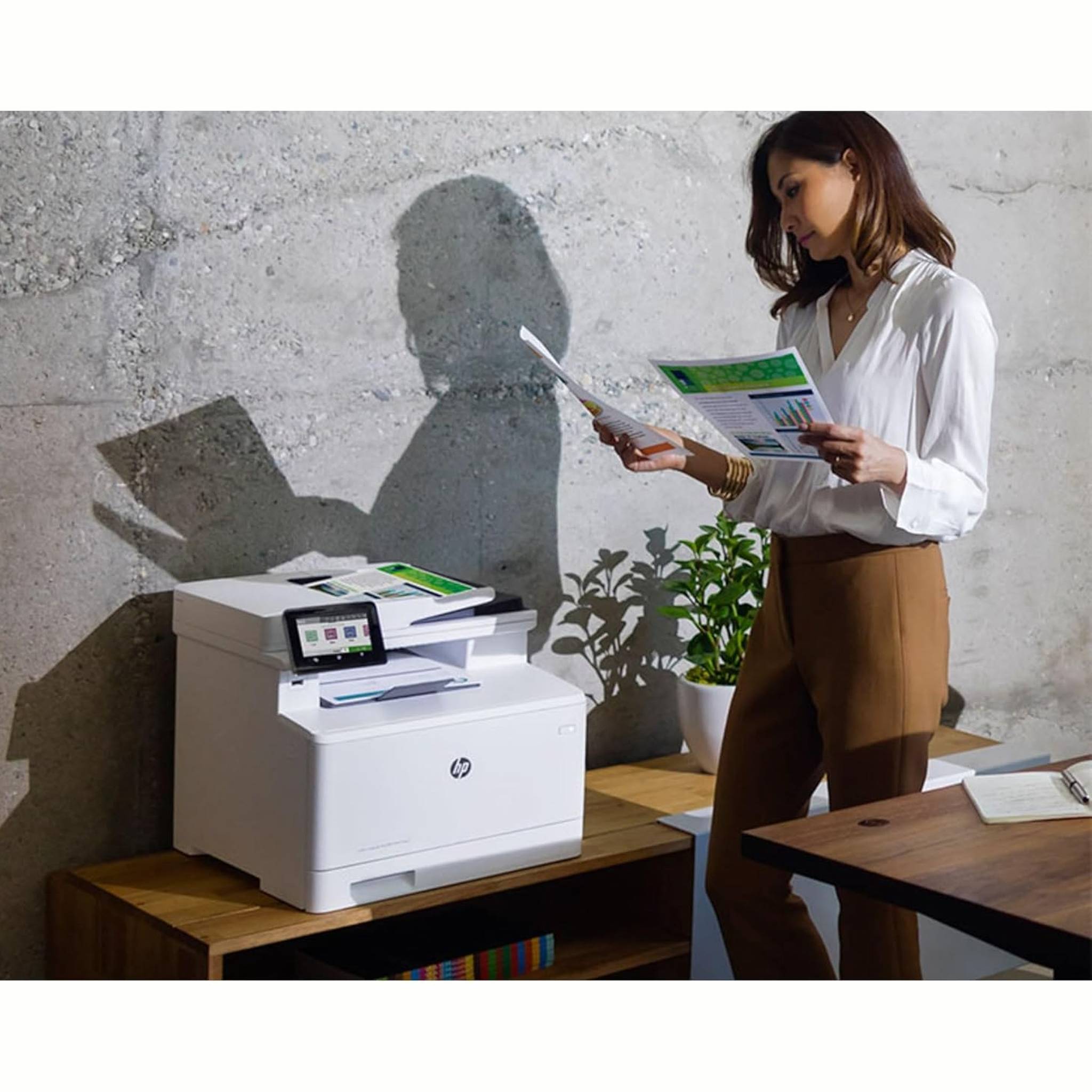 Hewlett Packard LaserJet Enterprise M507dn Monochrome Printer 1PV87A With Power Strip Surge Protector and Electronics Basket MicroFiber Cleaning Cloth