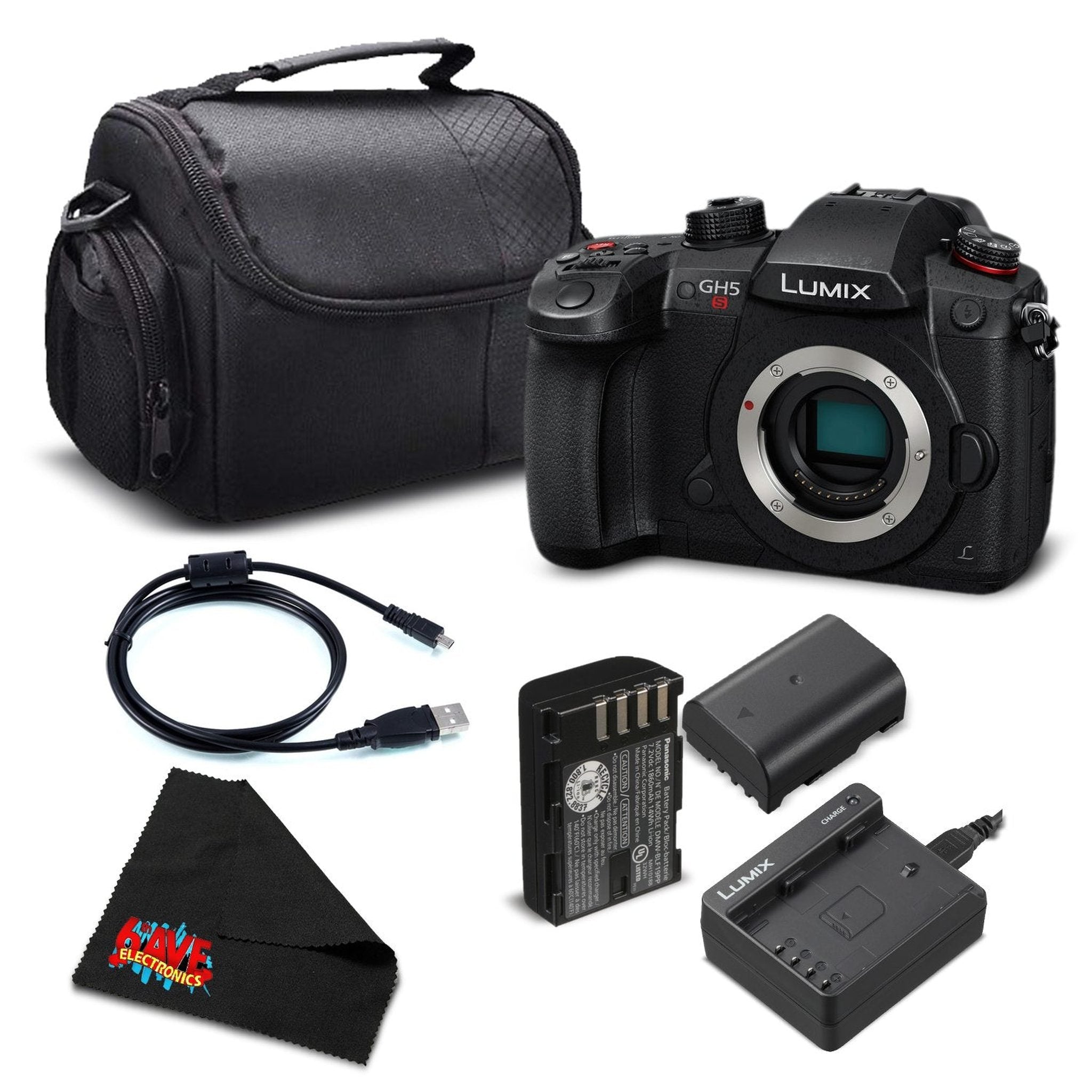 Panasonic Lumix DC-GH5S Mirrorless Micro Four Thirds Digital Camera DC-GH5S - Bronze + Level Bundle- International Version