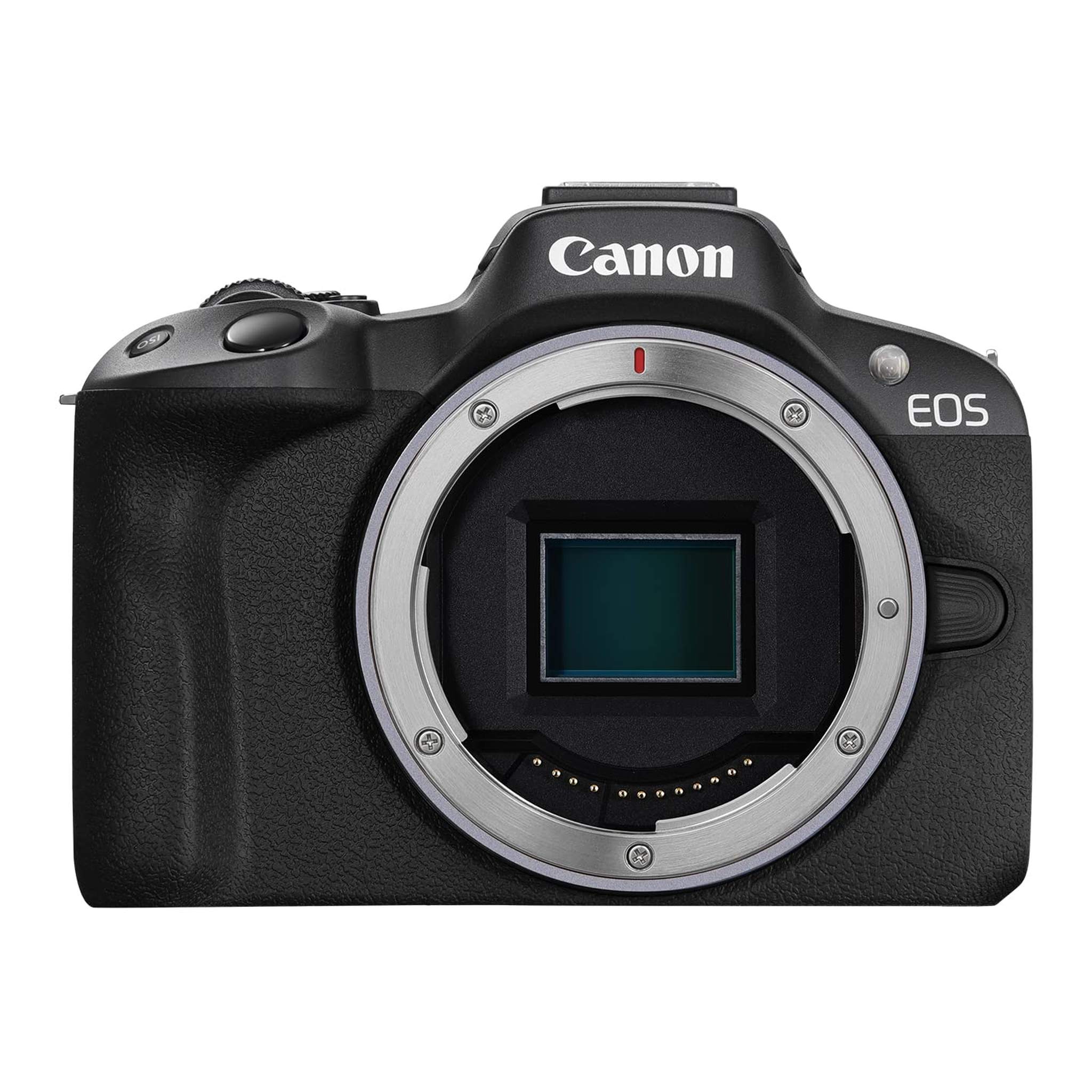 Canon EOS R50 Mirrorless Vlogging Camera Body Only/Black , RF Mount, 24.2 MP, 4K Video, DIGIC X Image Processor, Subject Detection & Tracking, Compact, Smartphone Connection, Content Creator - Reconditioned Canon