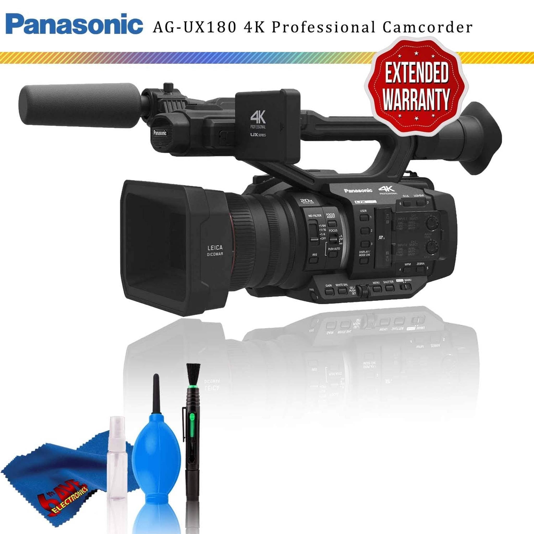 Panasonic AG-UX180 4K Premium Professional Camcorder + Extended Warranty