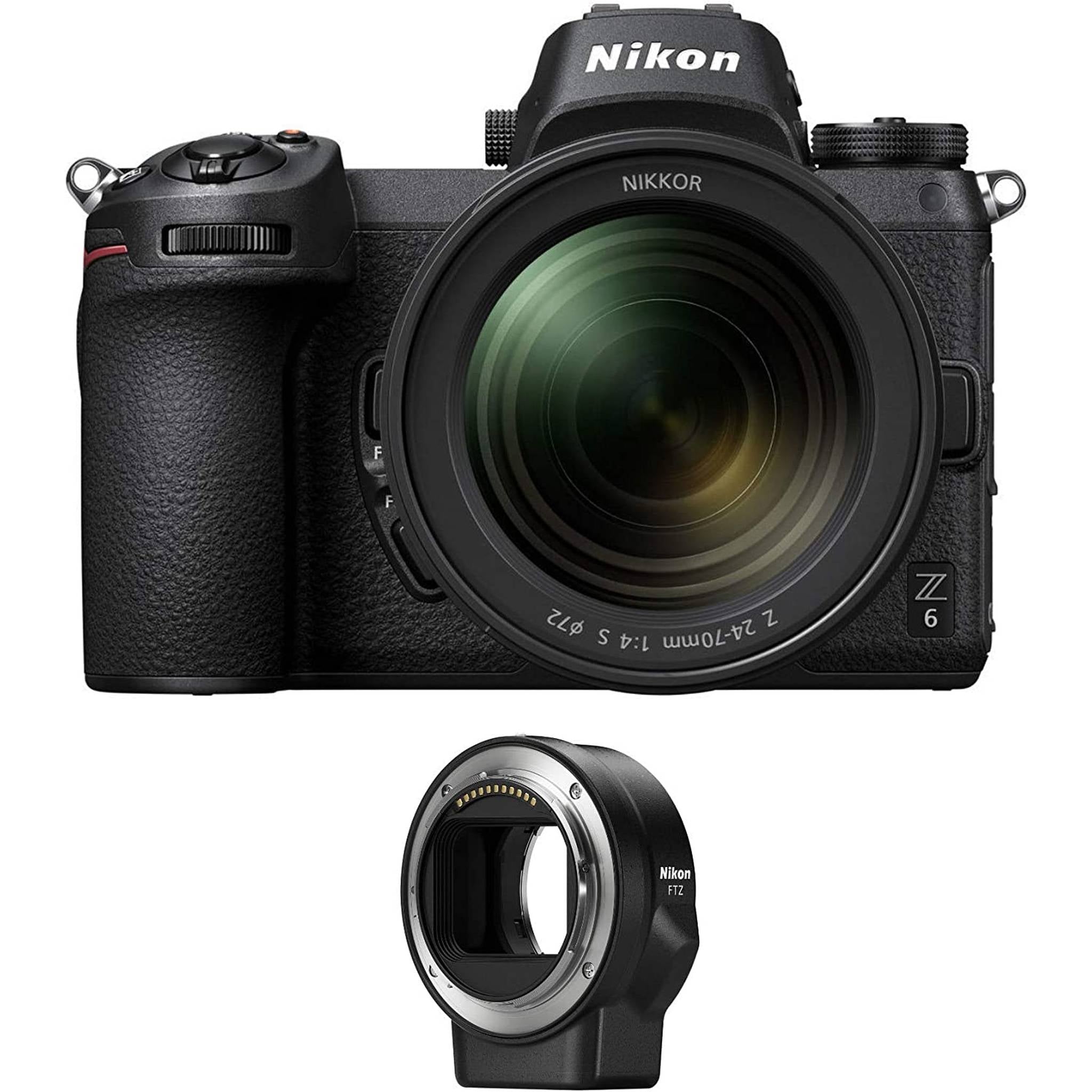 Nikon Z6 24.5MP FX Mirrorless Camera with 24-70mm Lens and FTZ Adapter Renewed - Reconditioned Nikon