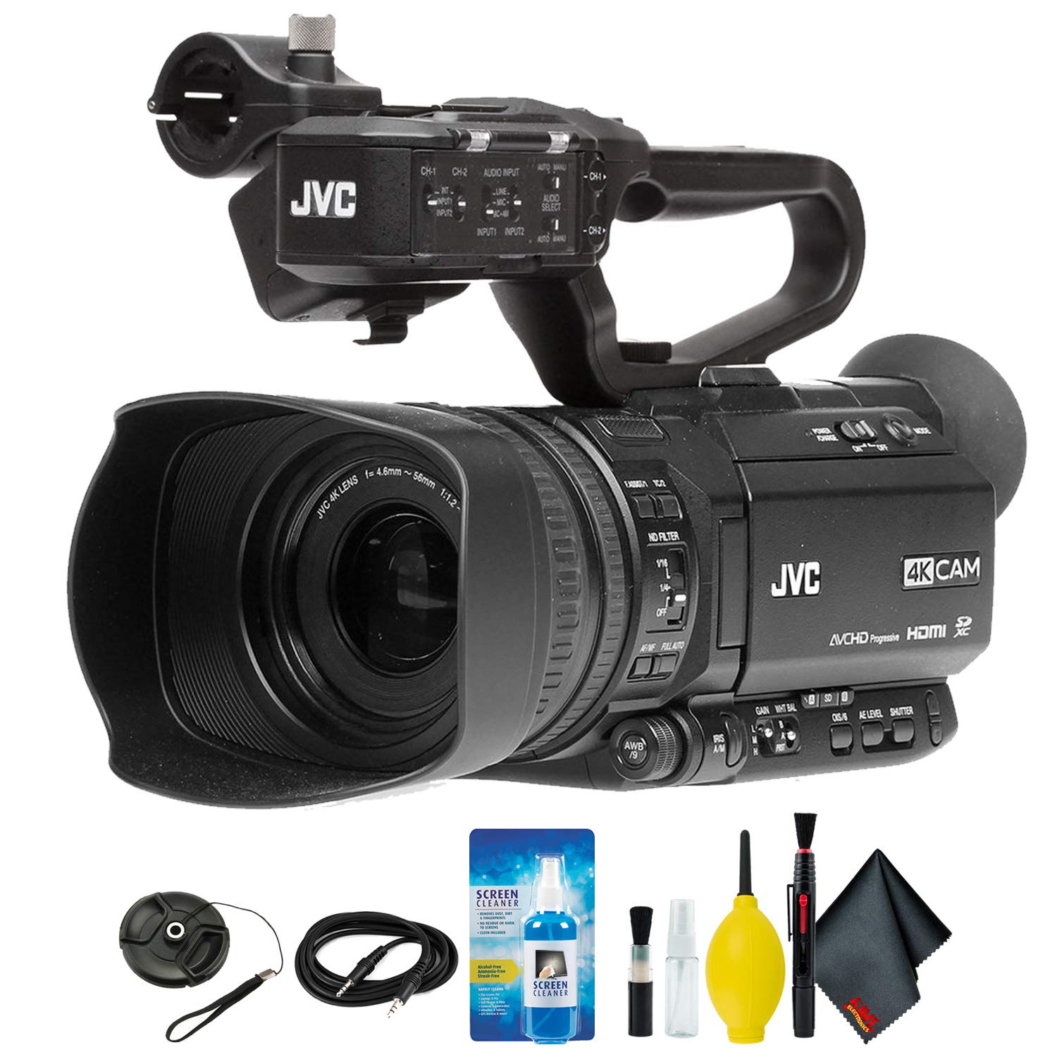 JVC GY-HM180 Ultra HD 4K Camcorder with HD-SDI Camera Only Bundle Kit