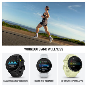 Garmin Forerunner® 70, Easy-to-Use GPS Running Smartwatch, Advanced Training Metrics and Recovery Insights, Up to 13 Days of Battery Life, Whitestone