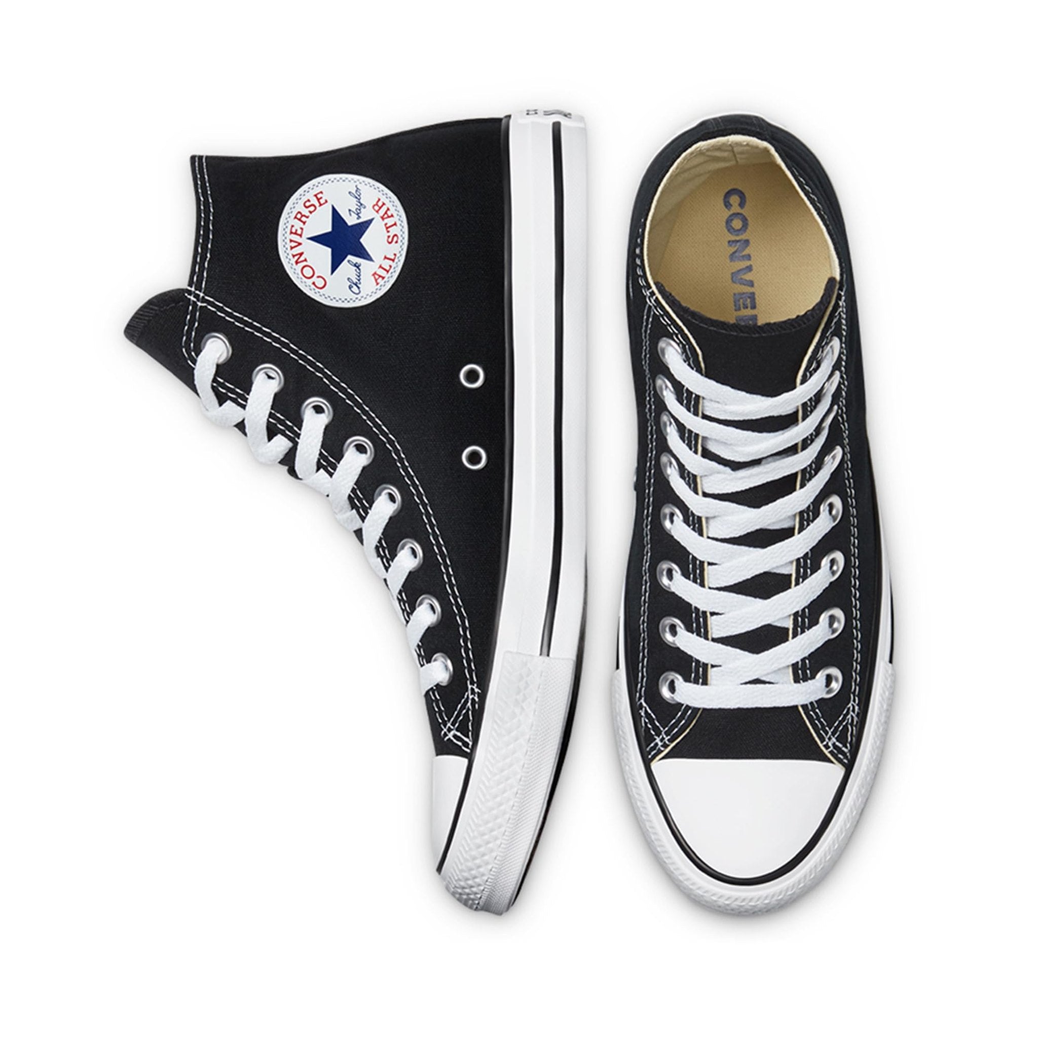 Converse Men's Hi-Top Trainers, Black Canvas, 8
