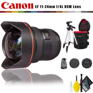 Canon EF 11-24mm f/4L USM Lens Intl Model with Lens Case, Tripod and Cleaning Kit