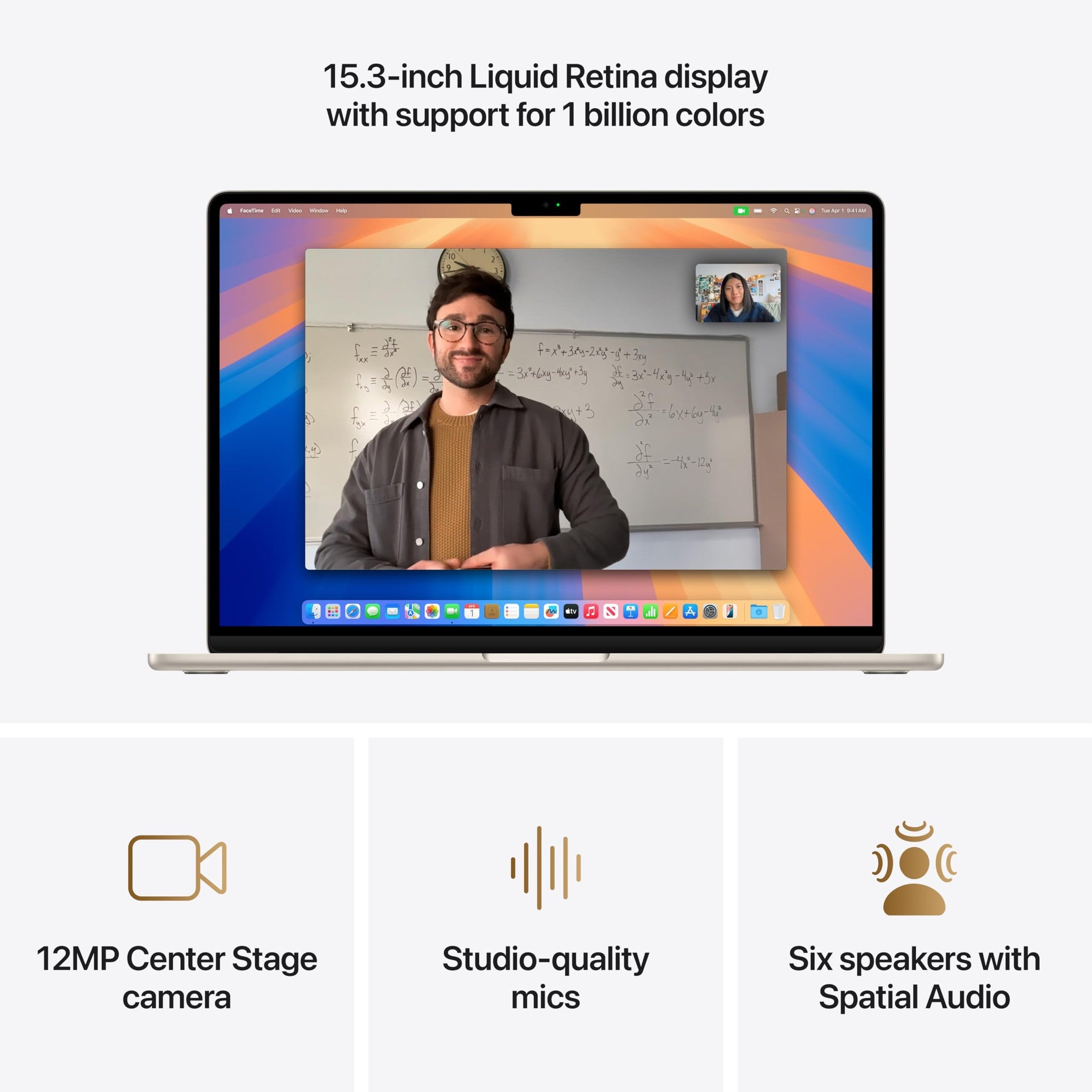 Apple 2025 MacBook Air 15-inch Laptop with M4 chip: Built for Apple Intelligence, 15.3-inch Liquid Retina Display, 16GB Unified Memory, 512GB SSD Storage, 12MP Center Stage Camera, Touch ID; Starlight Apple