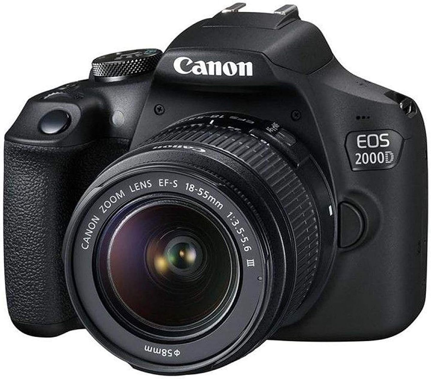 Canon EOS 2000D DSLR Camera with EF-S 18-55 mm f/3.5-5.6 III Lens (Intl Model) with Memory Kit, Mic, LED Light, and More