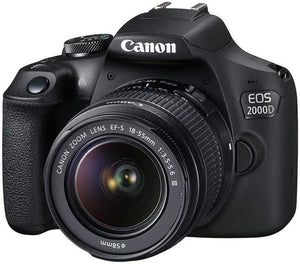 Canon EOS 2000D DSLR Camera with 18-55mm Lens + EOS Bag + Sandisk Ultra 64GB Card + Cleaning Set And More International Model
