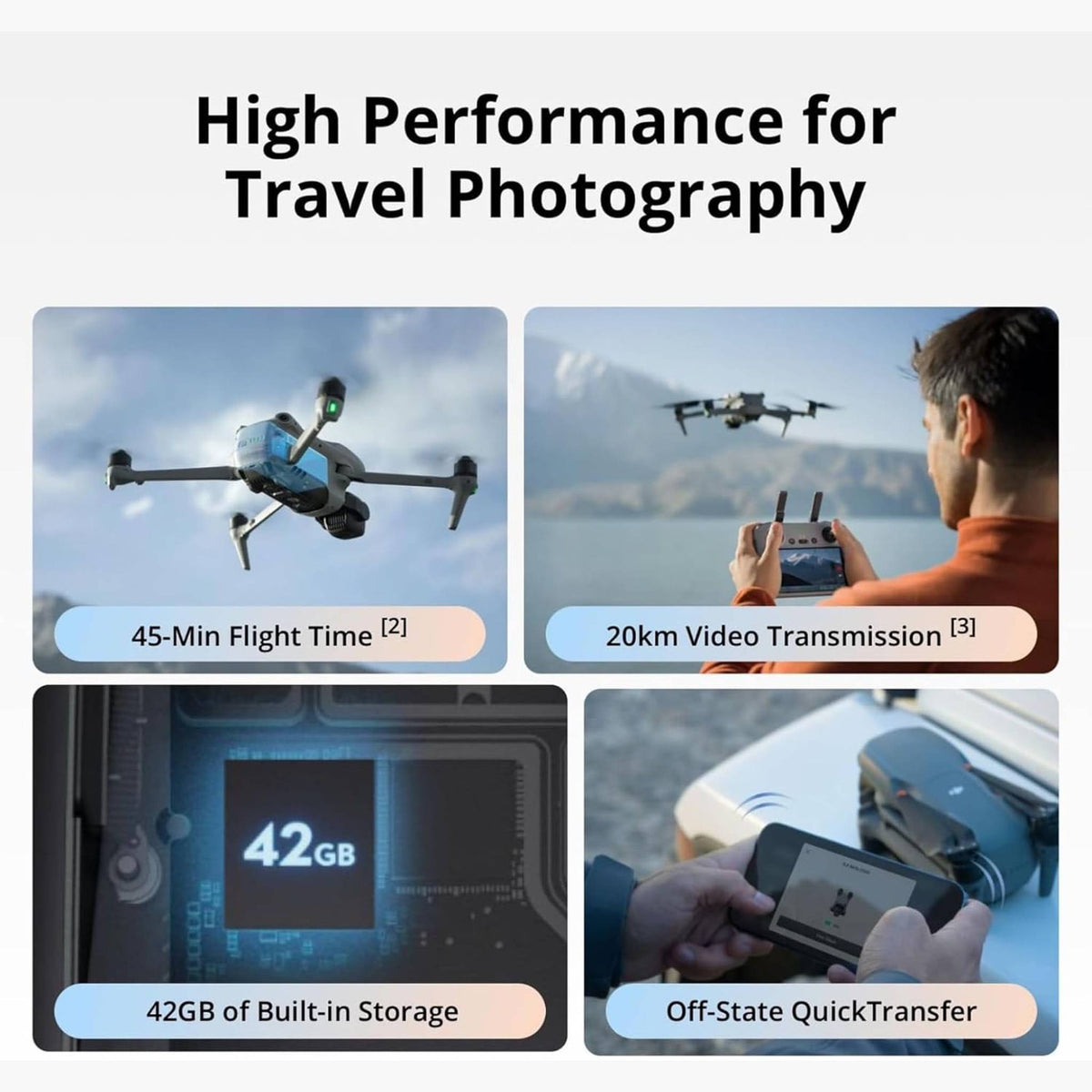 DJI Air 3S Drone Fly More Combo RC 2 Dual Camera 4K Travel Photography