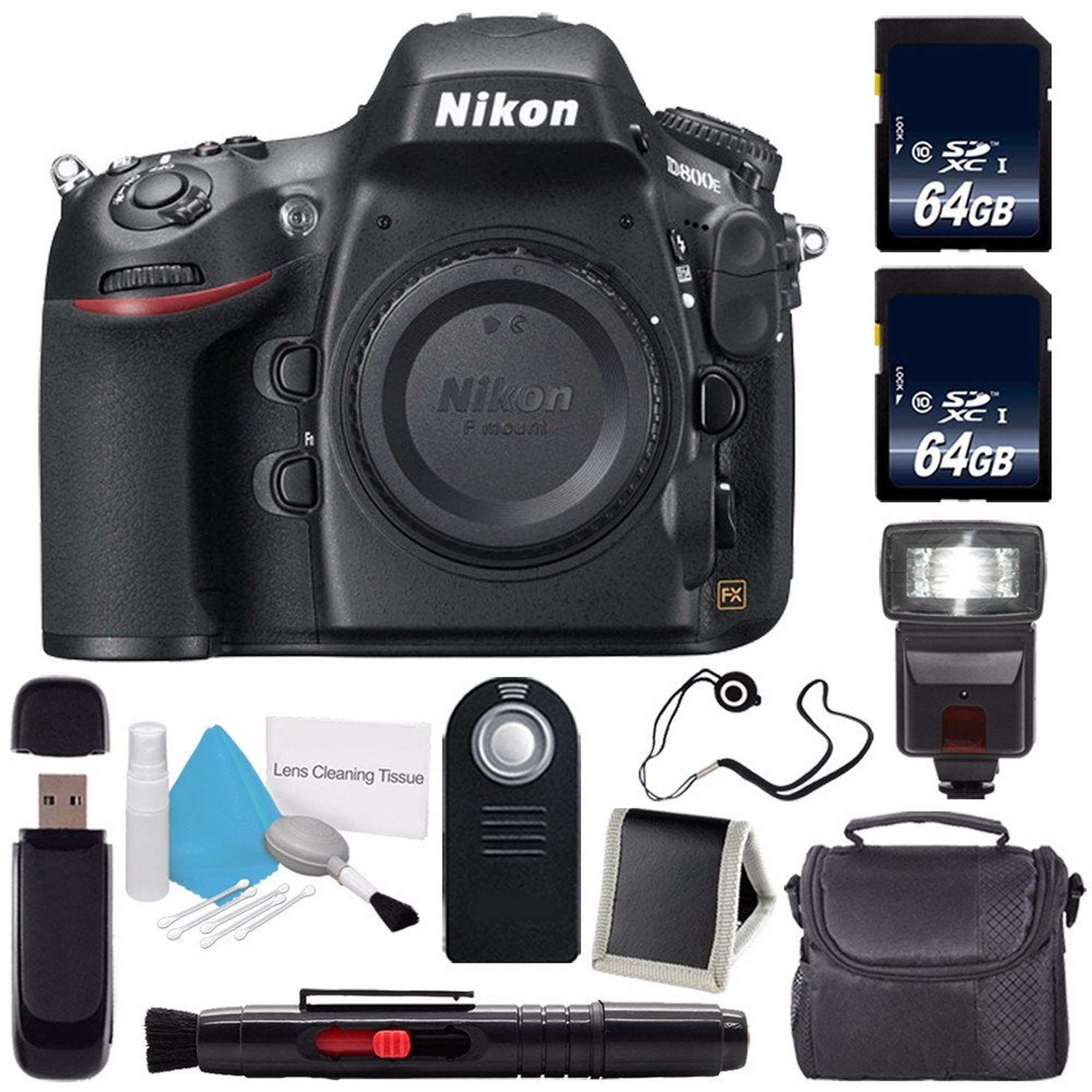 Nikon D800E Digital Camera Body Only International Model + 64GB Memory Card