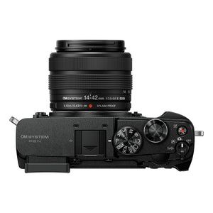 OM SYSTEM Pen Black w/M.Zuiko 14-42mm F3.5-5.6 III Mirrorless Camera Compact Weather-Sealed Creative Profile 4K Video AI Autofocus Image Stabilization for Everyday and Travel Photography.