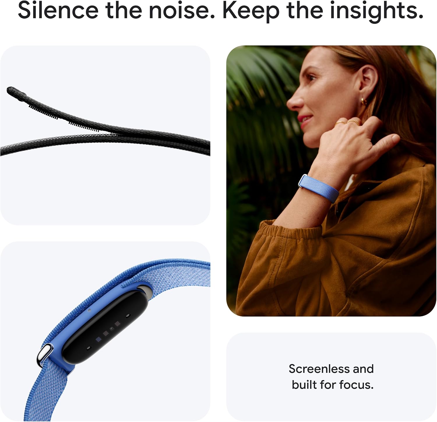 Google Fitbit Air - Screenless Activity Tracker with Fitness, Heart Rate, and Sleep Tracking - Personalized AI-Powered Coaching - Up to 7 Days’ Battery Life - Works with iOS and Android - Obsidian