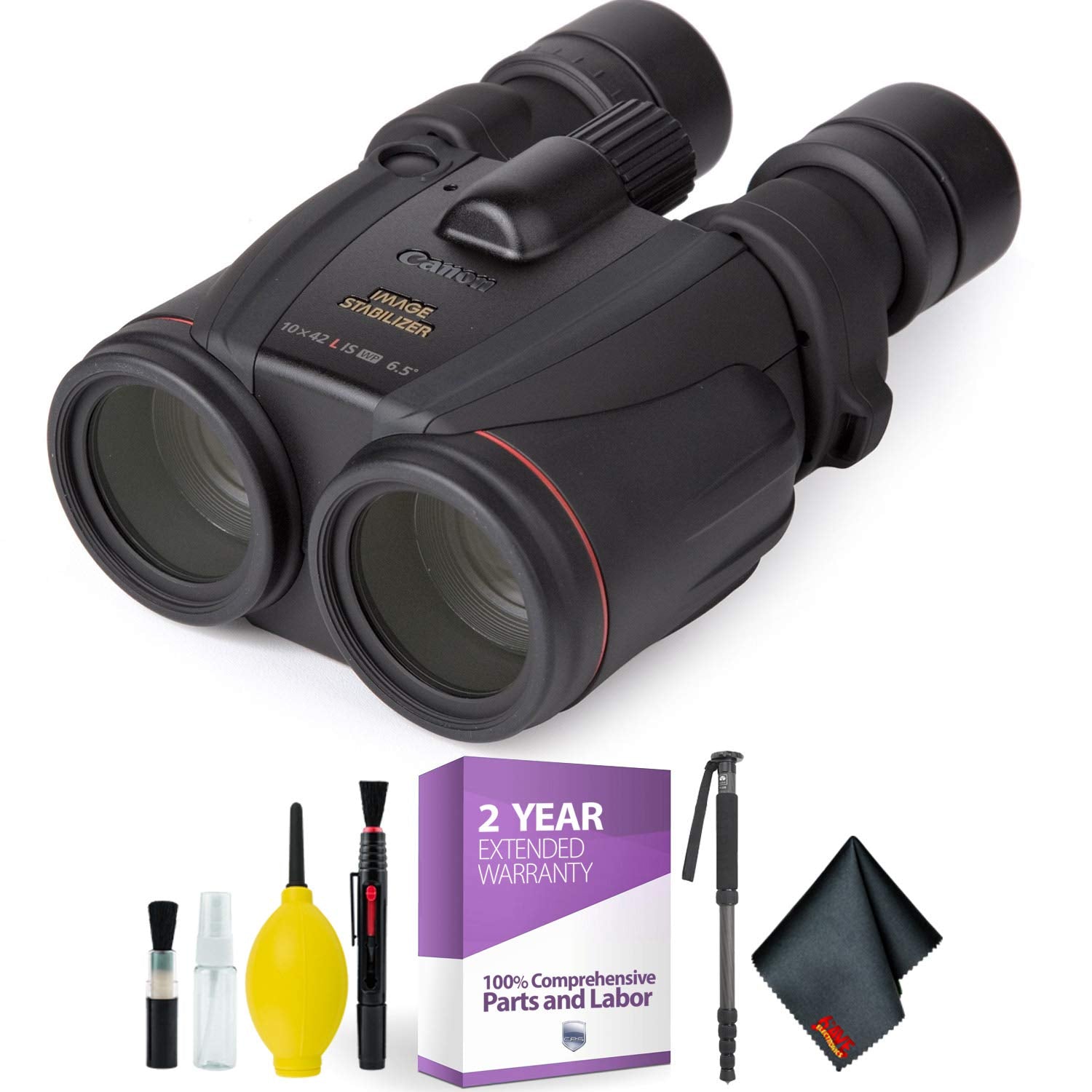 Canon 10x42 L is WP Image Stabilized Binocular + Cleaning Kit + 2 Year Extended Warranty