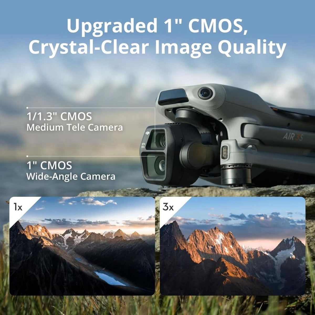 DJI Air 3S Drone Fly More Combo RC 2 Dual Camera 4K Travel Photography