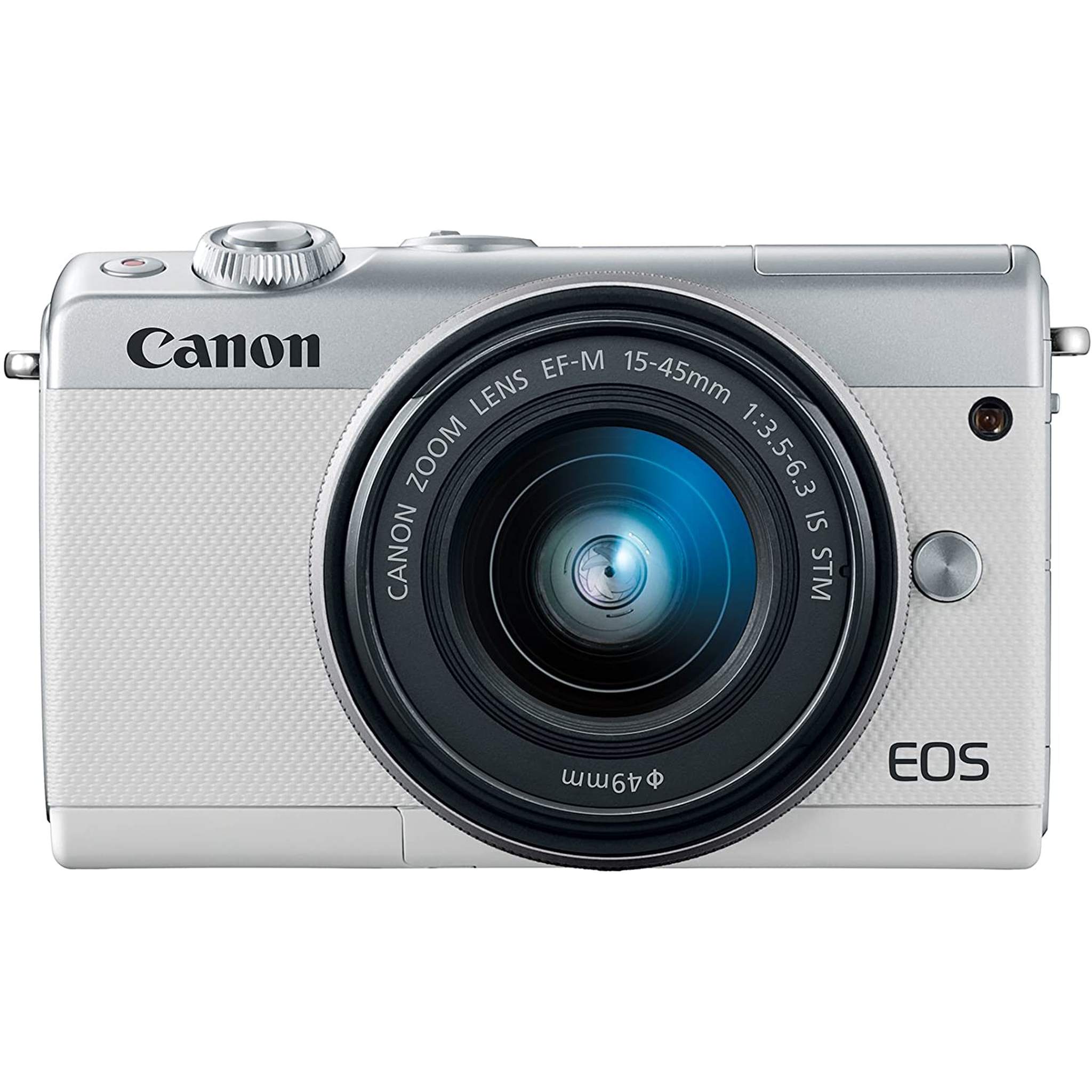Canon EOS M100 Mirrorless Digital Camera - White with 15-45mm Lens International Model - Used