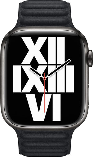 Apple Watch Band - Leather Link - 45mm - Midnight - Medium/Large