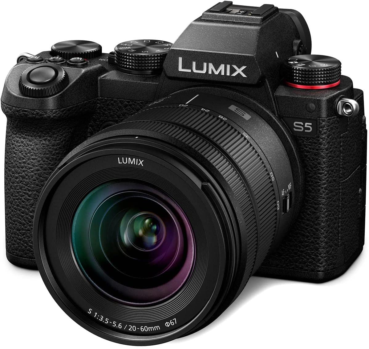 Panasonic Lumix DC-S5 Mirrorless Digital Camera with Lumix S 20-60mm f/3.5-5.6 L-Mount Lens DMW-BGS5 Battery Grip