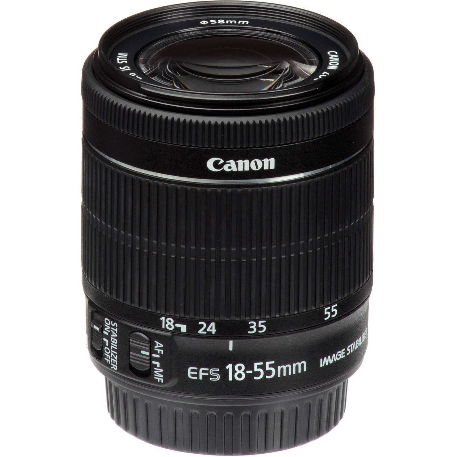 Canon EF-S 18-55mm f/3.5-5.6 IS STM Lens 8114B002 + 58mm 3 Piece Filter Kit + SD Card USB Reader + Deluxe Lens Pouch Bundle