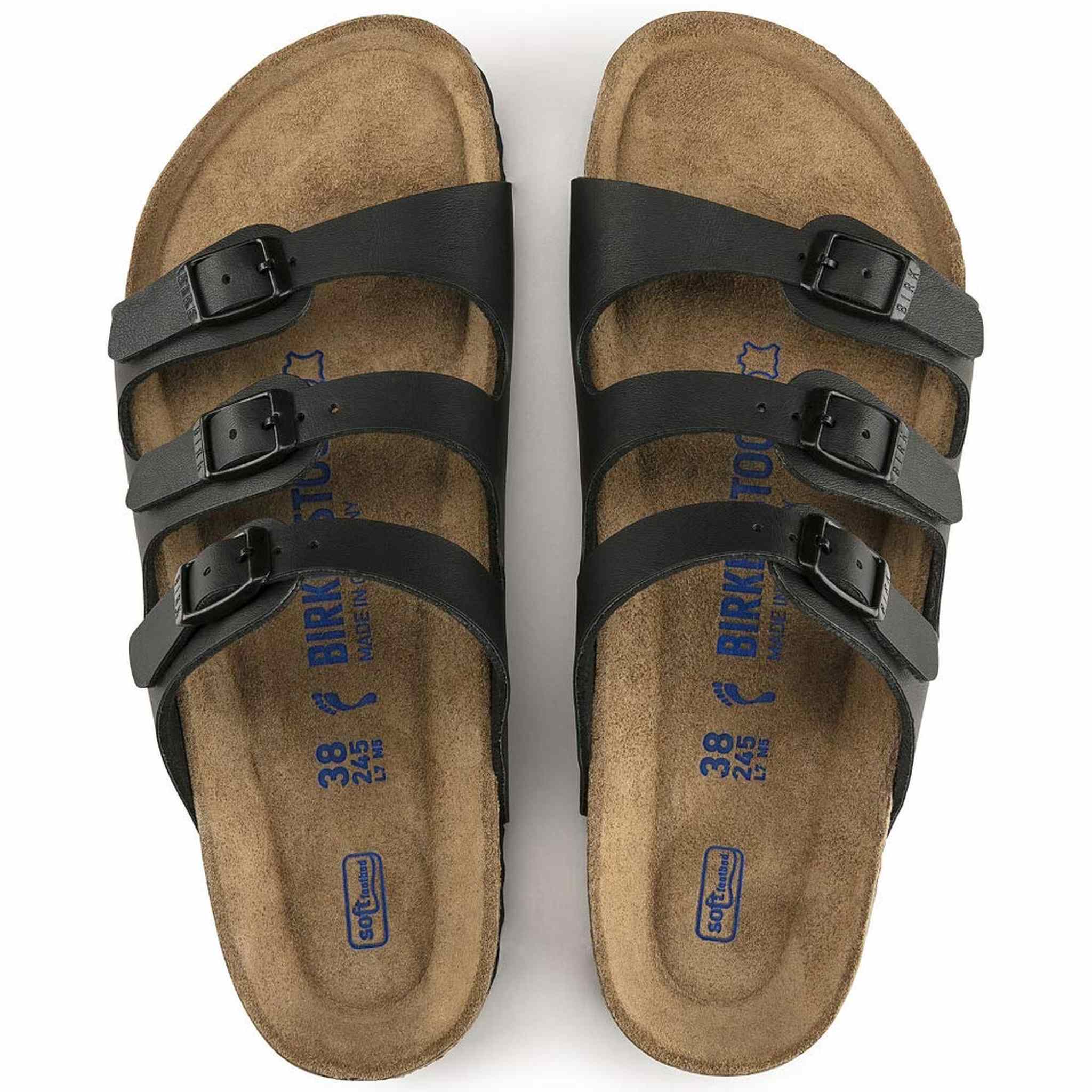 Birkenstock Women's Florida Soft Footbed Birko-Flor Black Sandals - 39 M EU / 8-8.5 B M US Birkenstock