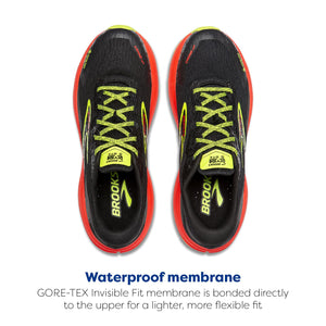 Brooks Men’s Divide 5 GTX Waterproof Trail Running Shoe - Black/Cherry/Lime - 8 Medium