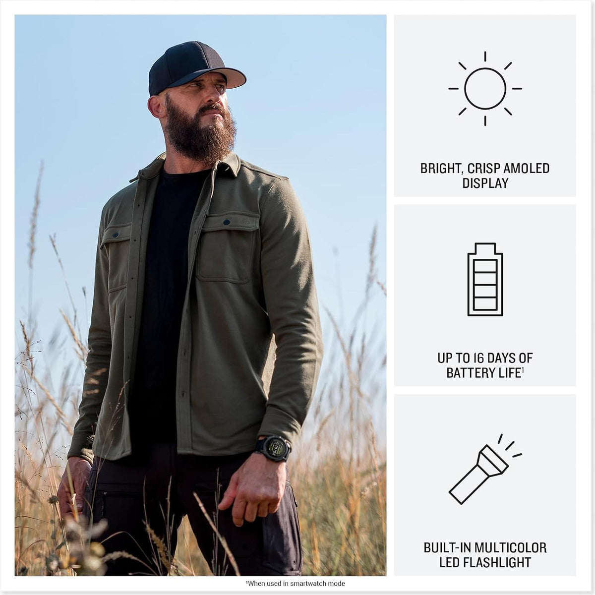 Garmin tactix® 8 47mm, AMOLED Display, Premium Tactical GPS Smartwatch, Includes Applied Ballistics Ultralight™ Solver