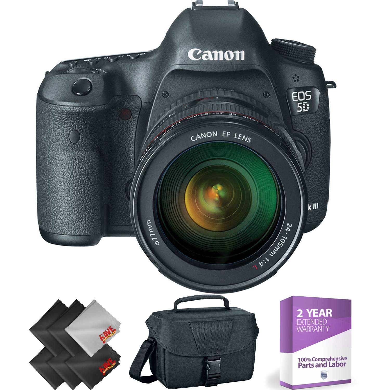 Canon EOS 5D Mark III DSLR Camera with 24-105mm Lens + 1 Year Warranty Bundle