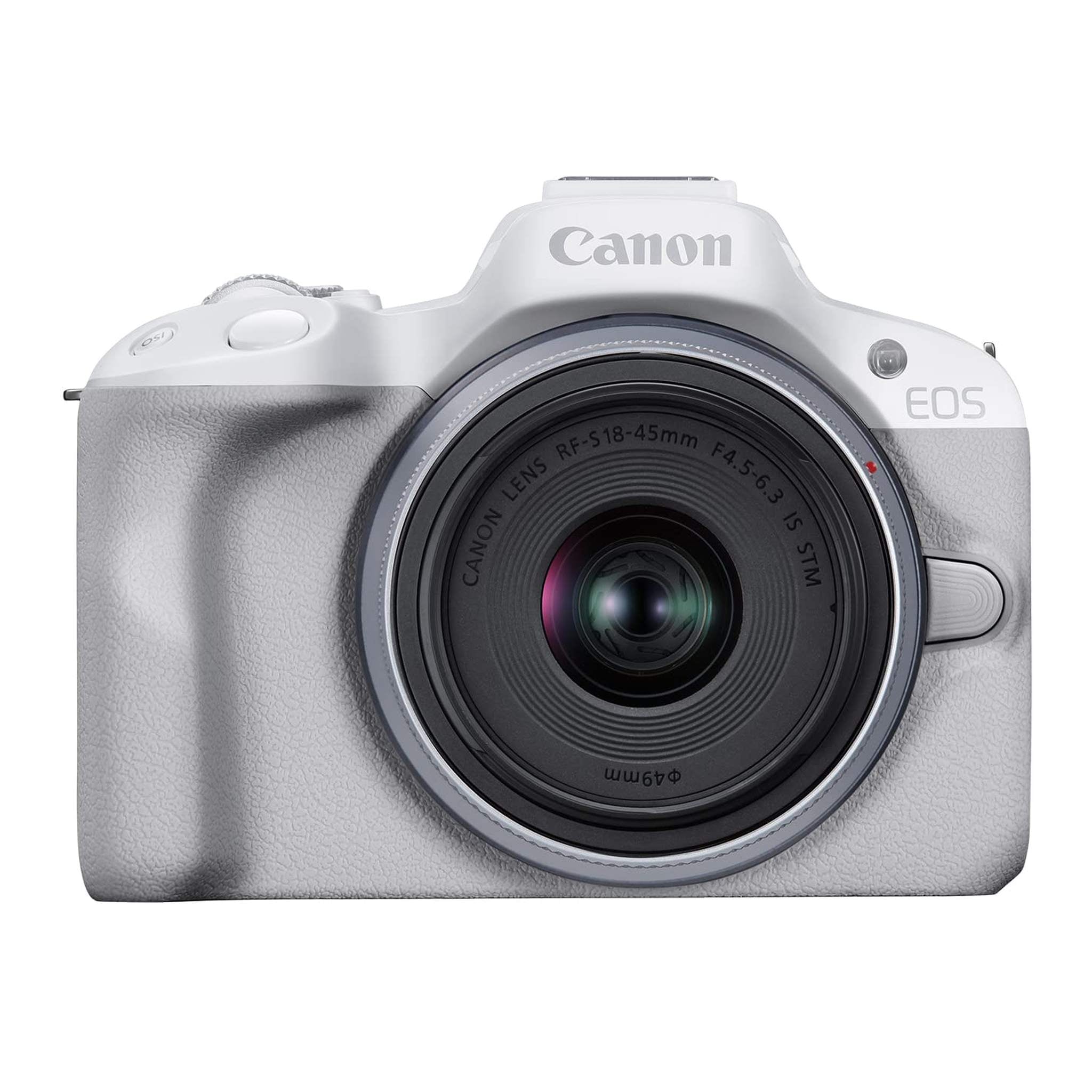 Canon EOS R50 Mirrorless Vlogging Camera White w/RF-S18-45mm F4.5-6.3 is STM Lens, 24.2 MP, 4K Video, Subject Detection & Tracking, Compact, Smartphone Connection, Content Creator - Reconditioned Canon