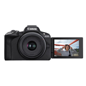 Canon EOS R50 Mirrorless Camera RF-S18-45mm F4.5-6.3 is STM Lens Kit, 24.2 Megapixel CMOS APS-C Sensor, 4K Video, Vlogging, Content Creation, Photography, Digital Camera, Black
