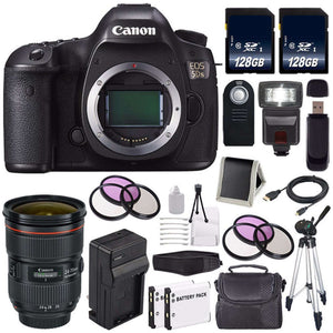Canon EOS 5DS DSLR Camera International Model 0581C002 + Canon EF 24-70mm f/2.8L II USM Lens + LP-E6 Battery + 128GB S
