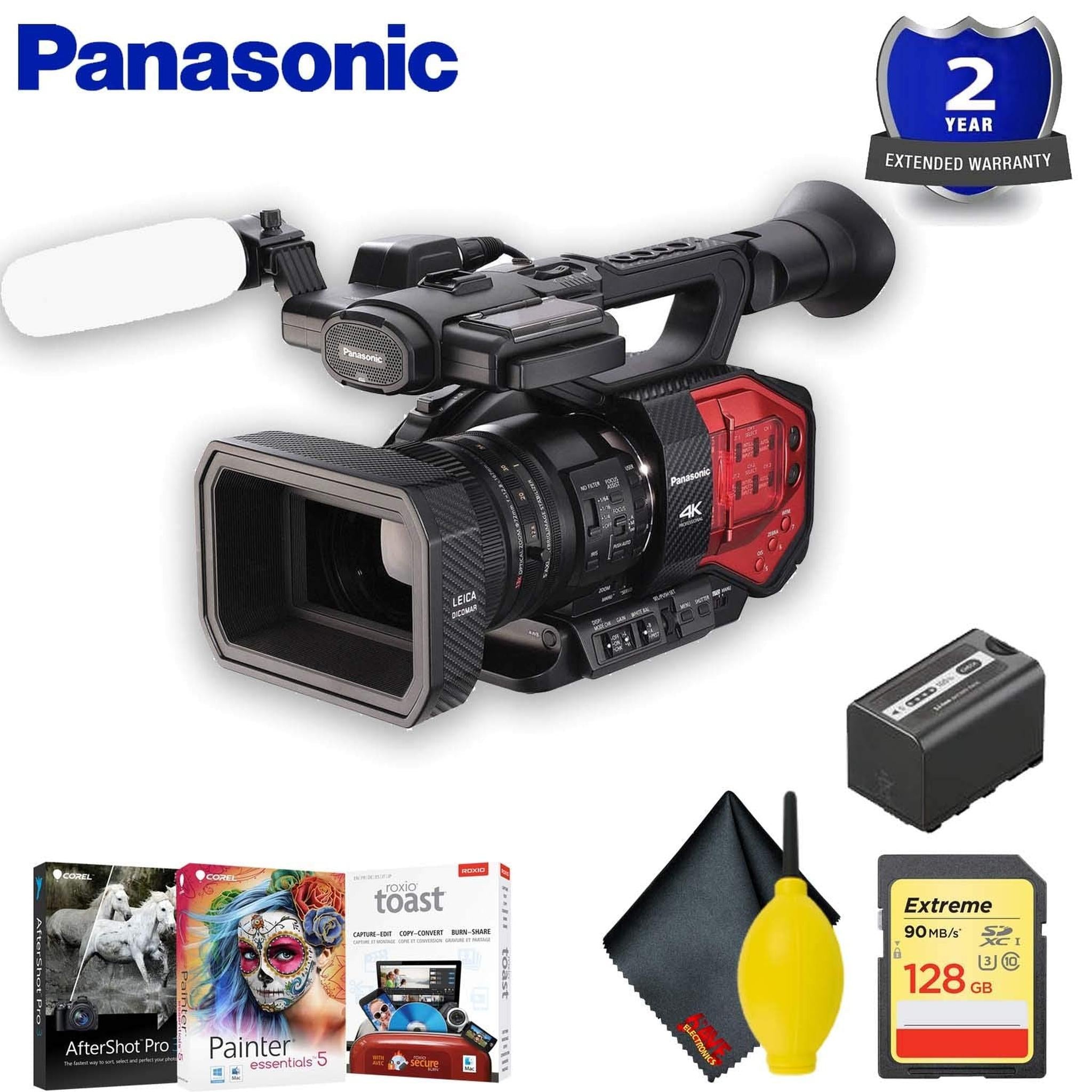 Panasonic AG-DVX200 4K Camcorder with Four Thirds Sensor and Integrated Zoom Lens Base Accessory Bundle Panasonic
