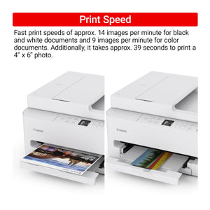 Canon PIXMA TR7120 Wireless Color Inkjet Printer for Duplex Printing, White - Home Printer with Copier/Scanner, Auto Document Feeder, Compact Design, Intuitive Control Panel