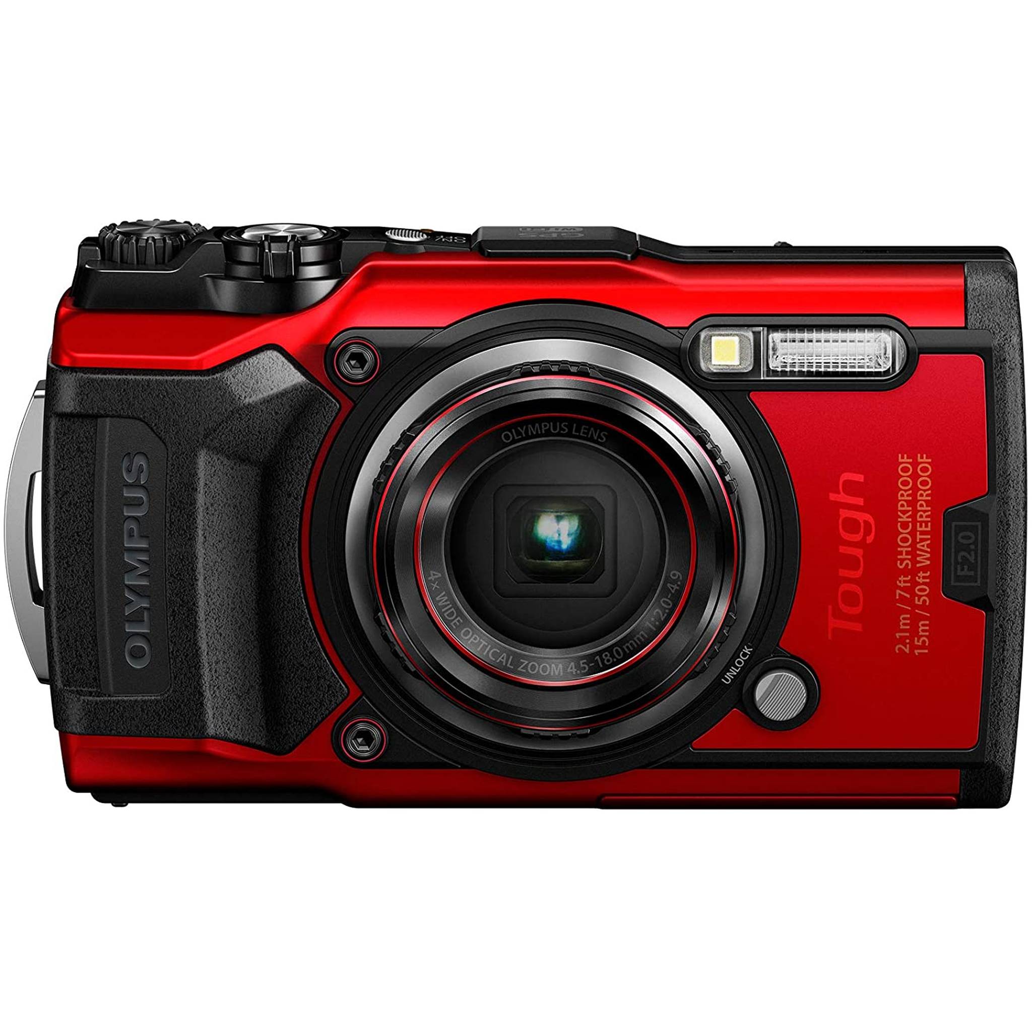 Olympus Tough TG-6 Waterproof Camera, Red - Reconditioned Olympus