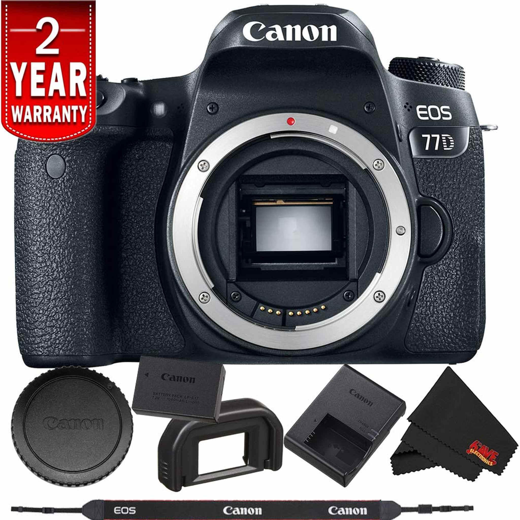 EOS 77D DSLR Digital Camera Body Only International Model Bundle Canon