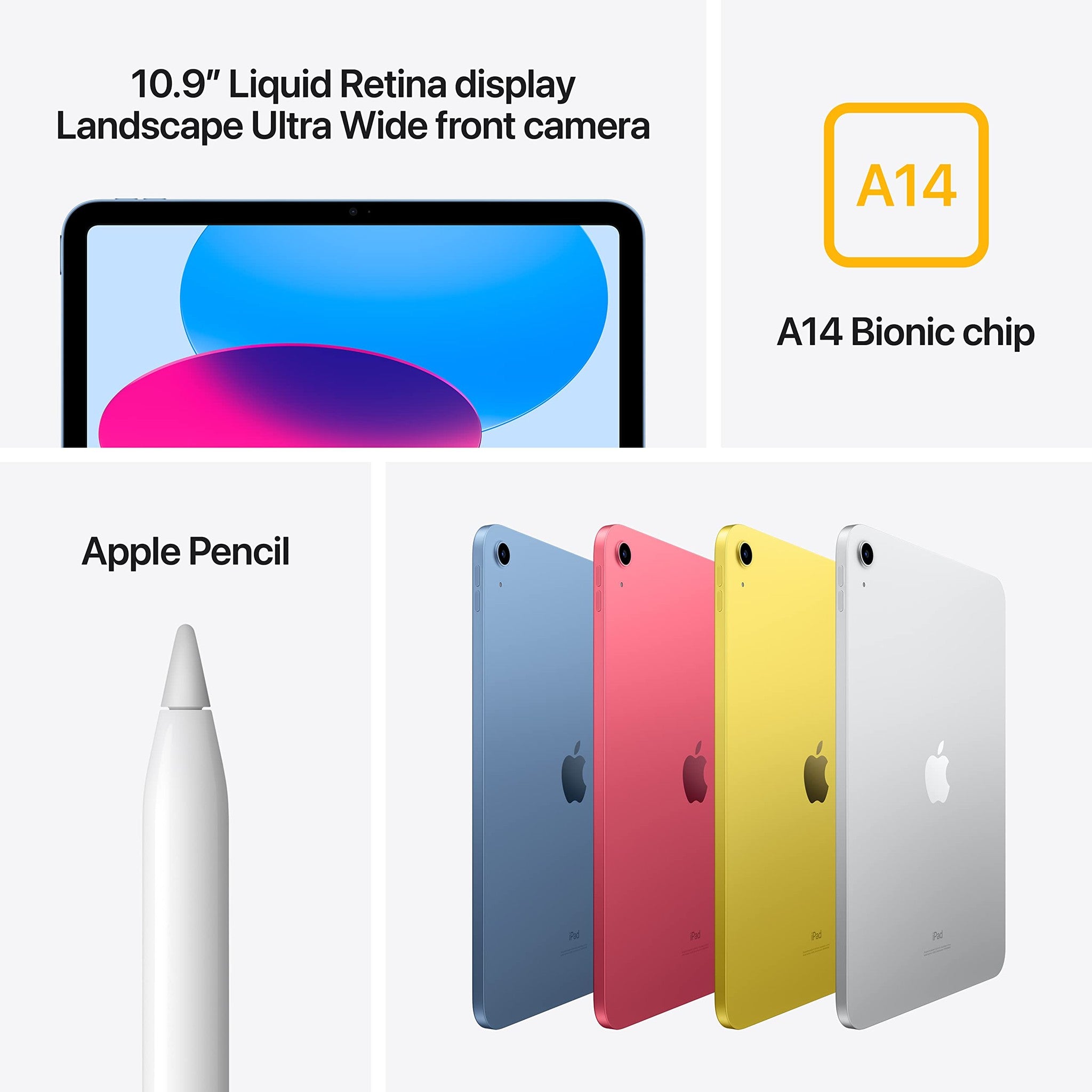 2022 Apple 10.9-inch iPad Wi-Fi, 64GB - Silver 10th Generation