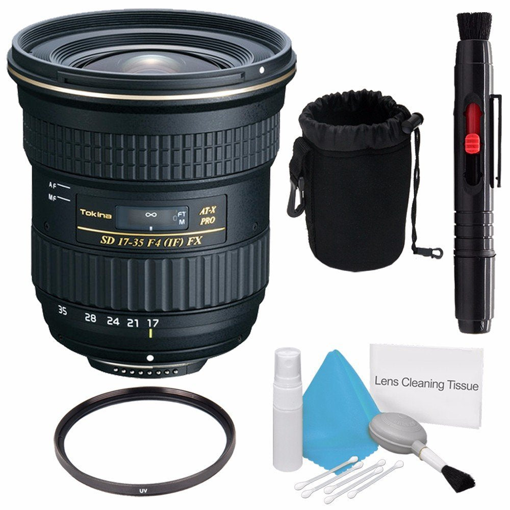 Tokina 17-35mm f/4 Pro FX Lens for Canon Cameras (International Model) +Deluxe Cleaning Kit + Lens Cleaning Pen Travel Bundle