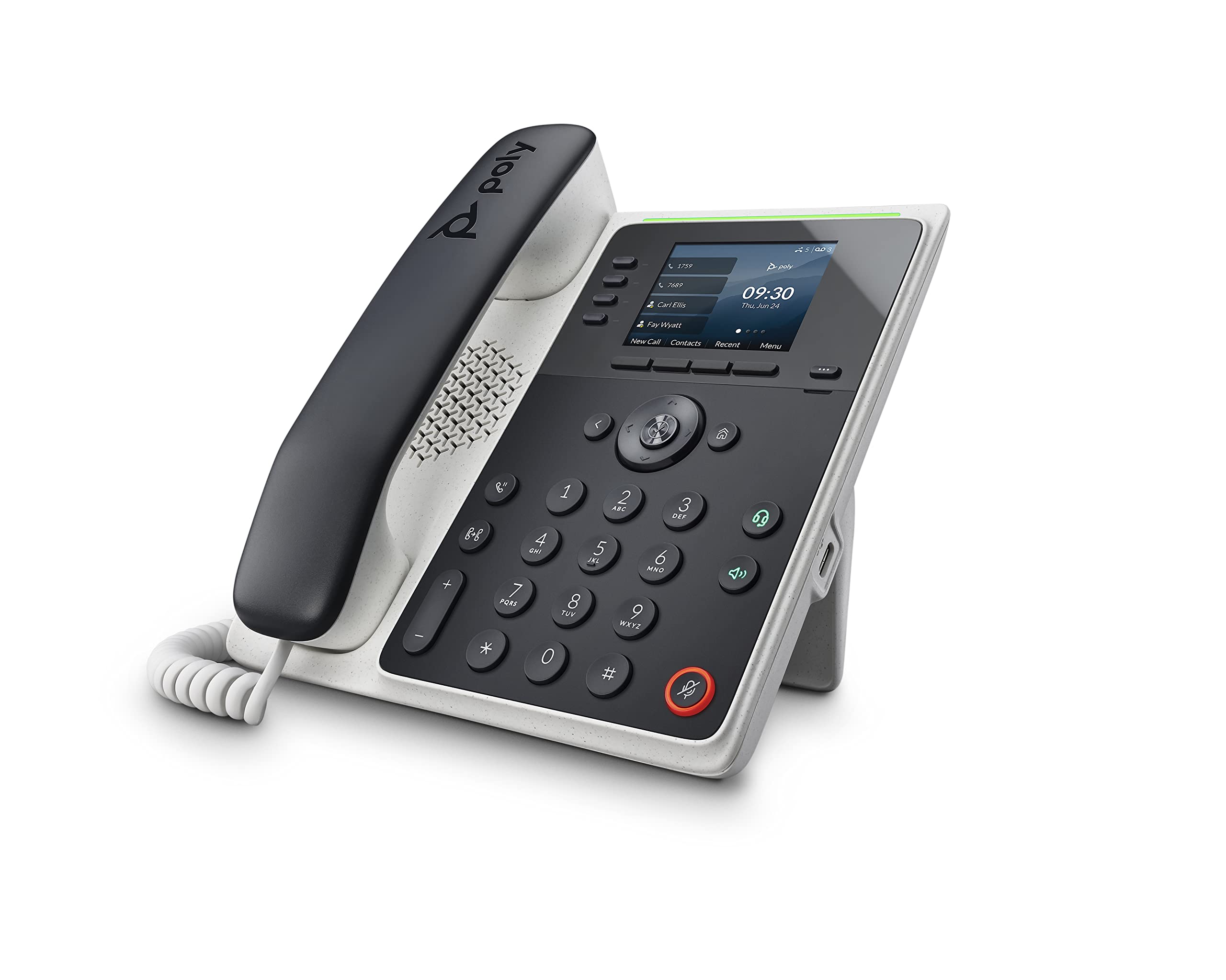 Plantronics Poly Edge E220 IP Desk Phone Plantronics + Polycom - Designed for use in Common Areas - 4-line Keys Supporting up to 16 Lines - Integrated Bluetooth for Mobile Phone and Headset Pairing