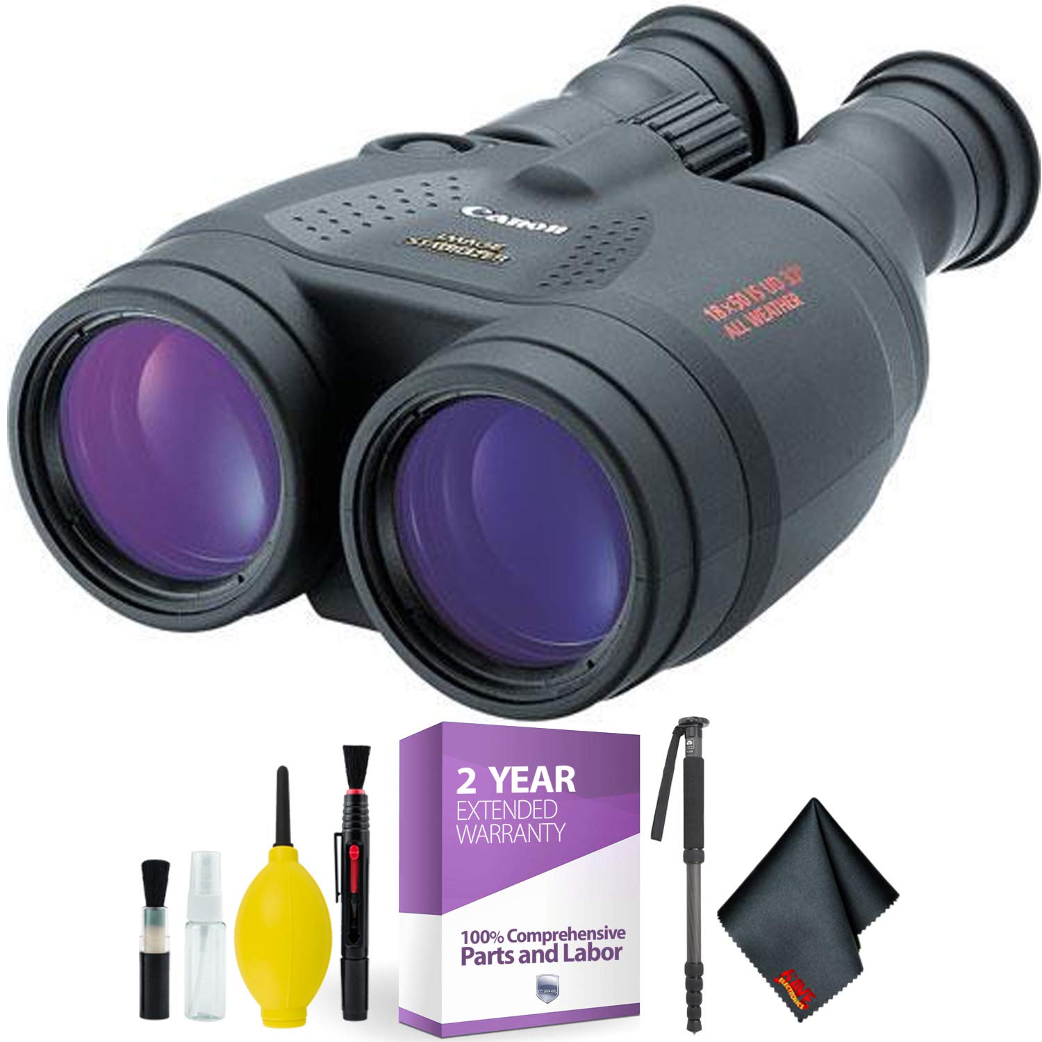 Canon?18x50 is Image Stabilized Binocular + Cleaning Kit + 2 Year Extended Warranty